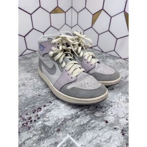 Nike Women's Air Jordan 1 Zoom CMFT Light Smoke Grey and Barely Grape Size 6.5